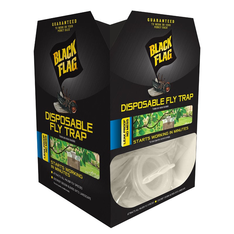 Black Flag Disposable Fly Trap, Attracts All Major Fly Species , 12 Pack - Image 1